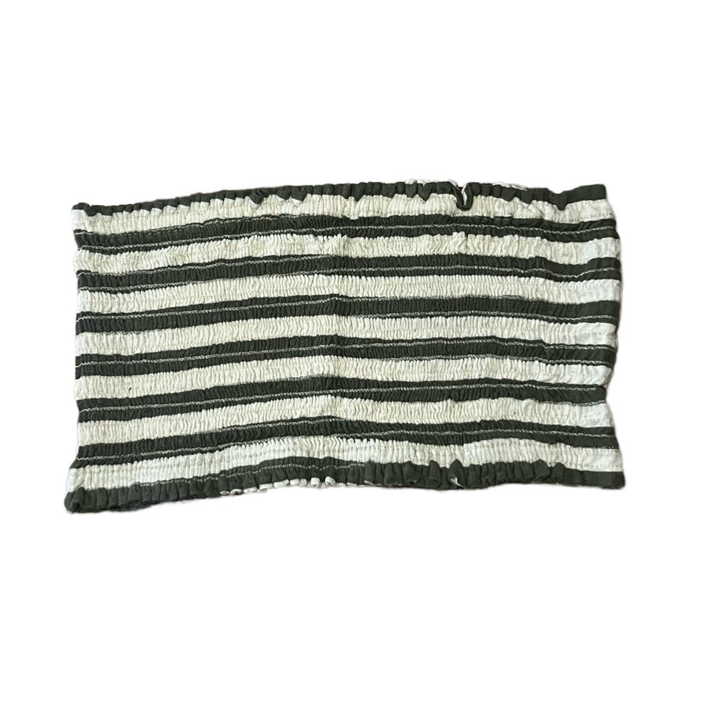 VERTICHE Green & White Striped Tube Top, One Size, Pre-Owned